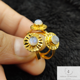Genuine Moonstone Ring, 14K Gold Plated Ring, Handmade Moonstone Ring, Moonstone Ring, Boho Ring, Moon Stone Ring, Rainbow Moon Stone Ring